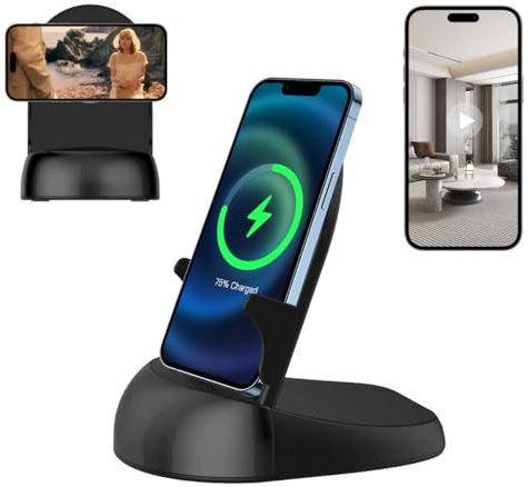 Wlofoisz Dome Security Camera, 2.4/5GHz Smart Indoor Baby/Pet Monitoring Cam with Wirless Charger, Motion Detection, Phone APP, Rotate Lens 250°Viewing Angle for Home Security