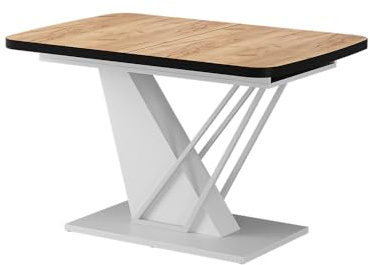 Vicco Esstisch Fenaro, Goldkraft Eiche/Weiß, 120 x 80 cm ausziehbar, ausziehbar auf 160 cm mit integrierter Einlegeplatte