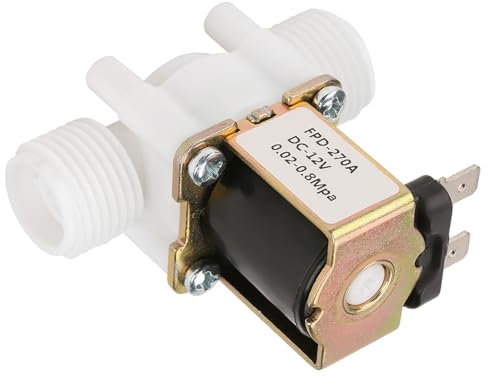 1/2 Inch Plastic Electric Water Solenoid Valve DC 12V N/C for Water Dispensers, Air Systems, and Oil Applications - Intake Flow Control Valve