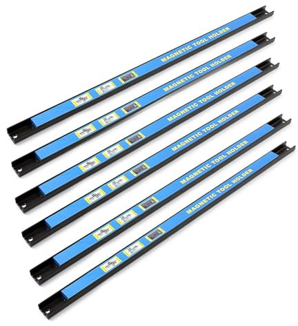 Set di barre magnetiche 6x61 cm Barra porta utensili a parete in acciaio per officina