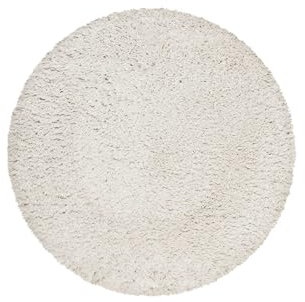 Wecon Home Kuschelig weicher Esprit Hochflor Teppich, bestens geeignet fürs Wohnzimmer, Schlafzimmer, Kinderzimmer und Flur Yogi (120 cm rund, Creme beige)