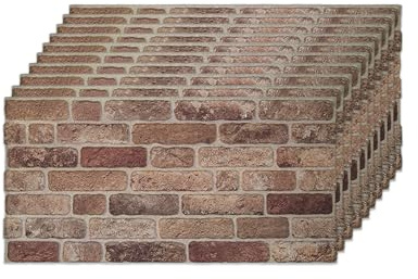 IZODEKOR Rivestimento 3D Effetto Pietra - Pannelli Polistirolo per Cucina, Bagno, Balcone, Soggiorno, Terrazza | Farmhouse Style (10 x Pannelli)