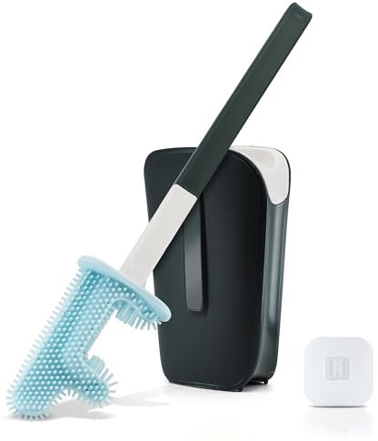 CarlGreen Scopino WC, Spazzola WC Bagno Silicone Resistente, Scopino e Supporto per Toilette, Scopettino con Supporti ad Asciugatura Rapida, Scopino Per WC Igiene Profonda