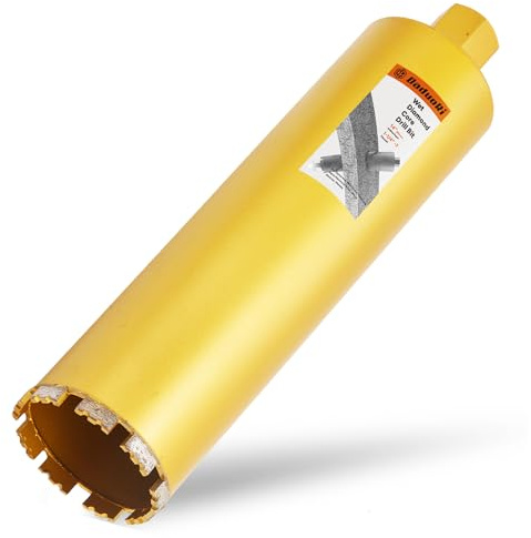 4 Inch Wet Core Drill Bits, DaduoRi 4 Core Bit for Concrete, 14 Drilling Depth, 1-1/4-7 Thread Diamond Core Bit for Cured Concrete with Rebar, Hard Masonry, Brick Block, Stucco, Stone (102mm)