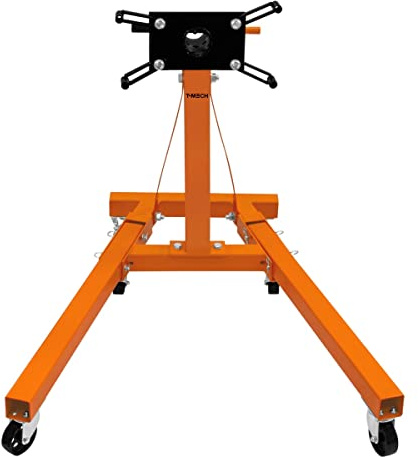Soporte de Motor Plegable | Carga Max 900kg 2000lbs | Cabezal Giratorio 360° | Altura Trabajo 810mm | 6 Ruedecillas | Patas Plegables | Herramienta para Reparar Motores