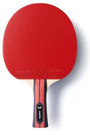 Tischtennisschläger Team Butterfly Champion | Profi-Tischtennisschläger für Fortgeschrittene & Erfahrene Spieler | ITTF-Zulassung für Wettkämpfe, Schwarz, Rot, Konkav