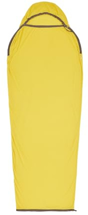 Sea to Summit - Reactor Sleeping Bag Liner - Standard Mummy With Drawcord - Thermolite For Thermal Boost - Odour Control - Ultra-Sil Stuff Pack - For Backpacking & Camping - Yellow - 284g