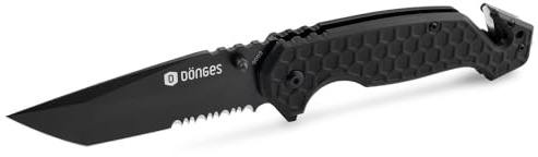 Dönges Navaja de rescate con rodamiento de bolas, cuchillo de bomberos con cortador de cinturón y rompevitas, cuchillo de rescate con clip para cinturón, ideal para exteriores, emergencias, bomberos