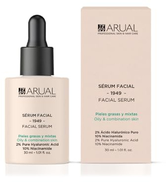 Arual Gesichtsserum, fettige und Mischhaut, reine Hyaluronsäure, Niacinamid