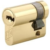FTH - Cylindre FTH 6G - Laiton Poli - Sécurité Renforcée - Anti-Crochetage, Anti-Perçage, Anti-Arrachement - 30 x 10 mm - Laitonnée - Livré avec 3 Clés Réversibles
