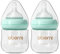 Oberni Babyflaschen aus glas, Milchflasche mit Silikon Sauger für Neugeborene 0+ Moaten, 120ml/Blau/2 Stück