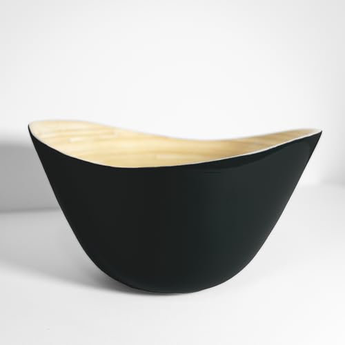 Caytre Living Große dekorative Servier- und Salatschüssel aus Holz, 30,5 cm, Onyx