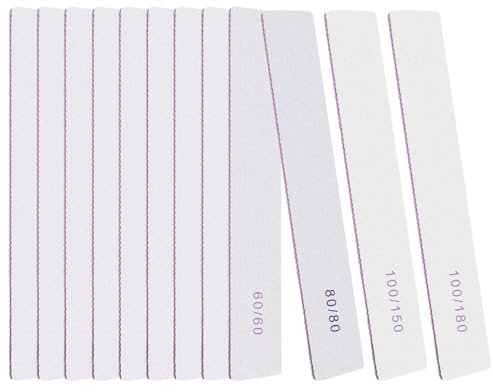 LOPHE Limas de Uñas Profesionales, 12PCS Lima Uñas Profesional de Doble Cara Lavables, Limas de Uñas Cuadrado Reutilizable, Nail File Adecuado para Peluquería y Uso Doméstico