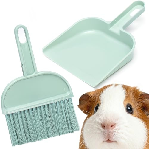 Mygeromon Marsvin bur borste mini sopskyffel och kvast set för kanin/hamster/små djur tillbehör