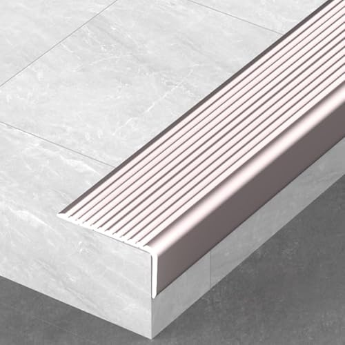 Generisk L-formad trappkantsprofil av aluminium, halkfri trappkant hörnprofil för trappkanter inomhus och utomhus, trappkantprofil för trapphus, grå || 3 x 2 cm