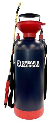 Spear & Jackson 8LPUMP Spruzzatore a Pompa da 8 Litri ad Alta Capacità con Lancia Telescopica in Ottone