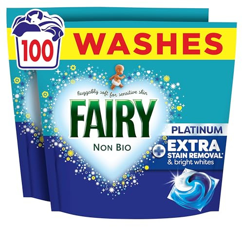 Fairy Non Bio Platinum Washing Liquid Pods, Voted No1 For Sensitive Skin 100 Washes