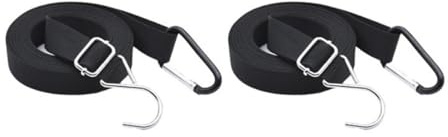 Happyyami 2 Correas de Sujeción Ajustables para Funda Coche Exterior, Color Negro, Hechas de Nailon Duradero, para Protección contra Viento, Compatibles Furgonetas y SUV, Accesorios Camper