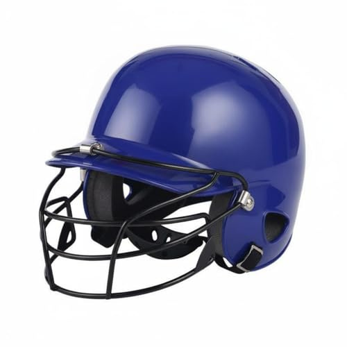KQFCAZRE Protector Infantil de Béisbol Casco Protector con Acolchado Facial Ventilación Espuma Absorción de Golpes Apropiado para Niños Uso en Partidos, Azul, Adulto A