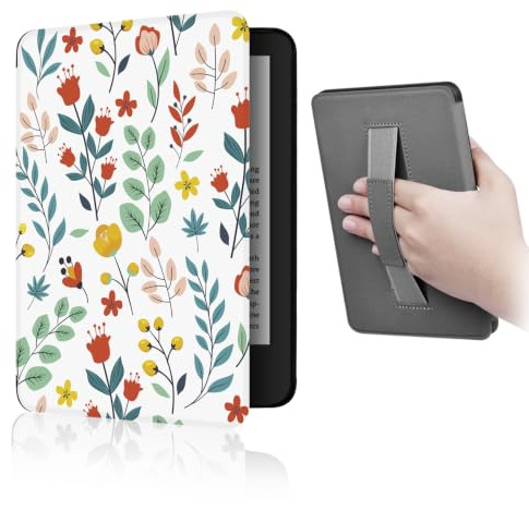 KASESSS Fodral för 7 tum Kindle Paperwhite 12 generation 2024, skyddande PU-läderfodral med automatisk väckning/viloläge, kompatibel med standard och signatur utgåva