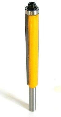 Emivery 1pc Extra Long Flush Trim Router Bit 1/4 Shank x 3/8 Cutting Diameter x 2 Height For Woodworking Milling Cutter,Top and Bottom Bearing