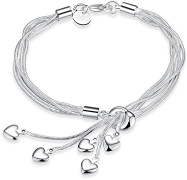 Schmuck, Armband, Damen, Silber, Mädchen, beliebt, 5-teilig, Legierung mit Perlen, Türkis, Boho, Geburtstag, Geschenke, Geburtstag, einfach, elegant, günstig, Armband, Sterling-Silber, Sterling-Silber