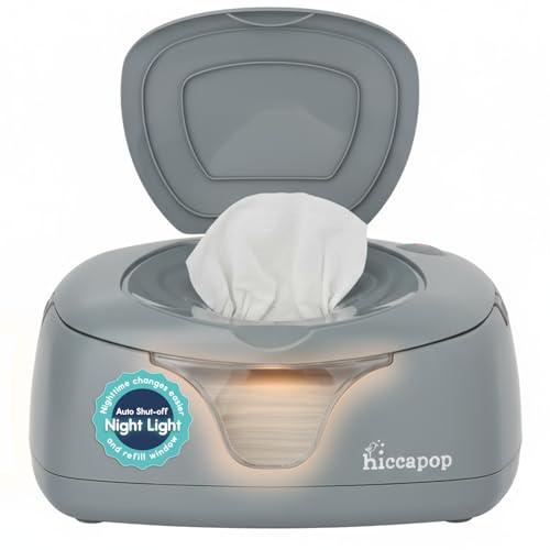 hiccapop Wipe Warmer and Baby Wet Wipes Dispenser | Holder | Case with Changing Light