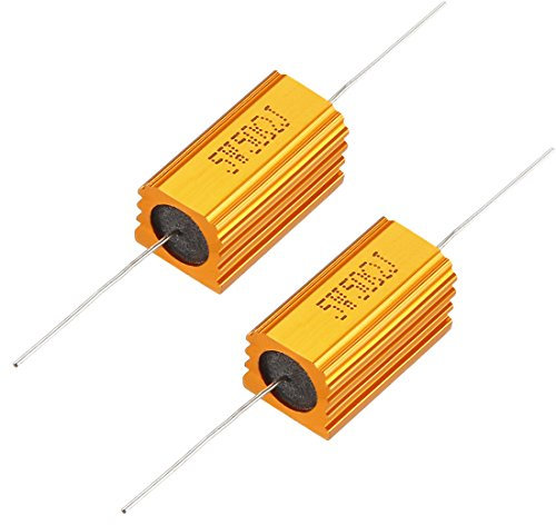 sourcing map 2 Stück Aluminiumgehäuse Widerstand 5W 50 Ohm Draht für Ersatz Konverter