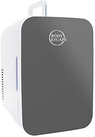 Body Escape Mininevera Para Productos De Maquillaje Y Cuidado De La Piel - Minifrigorifico Con Puerta De Cristal - Nevera Para Maquillaje Portatil, Compacta Y Silenciosa - 6L Gris