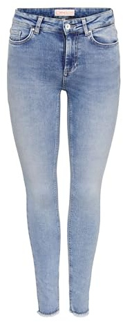 ONLY ONLBLUSH Mid SK ANK Raw DNM REA194 Noos, Jeans De Las Mujeres, Medium Blue Denim, M/32