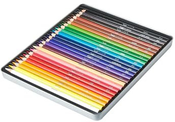 Amazon Basics Buntstifte in Blechdose, 24 Stück, Farblich sortiert
