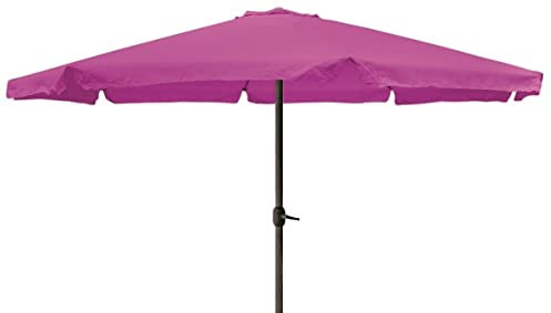 INDA-Exclusiv XXL Alu Sonnenschirm Ø 4 m UV30+ Kurbelschirm Gartenschirm Marktschirm Krempe Sonnenschutz mit Kurbel Gartenschirm, Farben:Brombeere