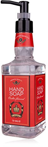 accentra Vodka Flavour Hand Soap in Bottle in Vodka Bottle Look, 480 ml Hand Soap in Pump Dispenser, Liquid Soap, Vodka Fragrance, Refillable
