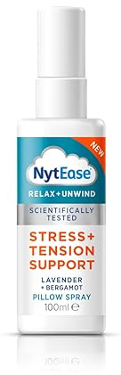 NytEase Pillow Spray 100ml - Stress and Tension Support, Simply Spray on Your Pillow or Bed Linen Before Sleeping - Formulated with a Fragrance Blend of Lavender, Bergamot, Ylang Ylang and Copaiba
