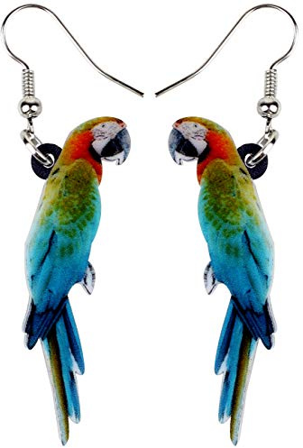 DALANE Boucles D'oreilles Acrylique Hawaii Macaw Perroquet Oiseau Pendants D'oreilles Bijoux D'animaux pour Femmes Filles Enfants Charms Cadeaux D'été Fête (Multi)
