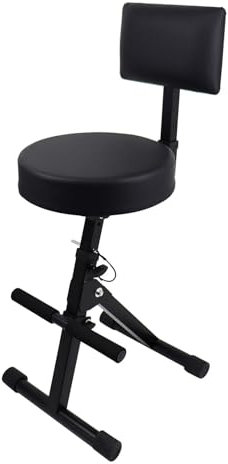 Oshhni Gitarrenhocker, Verstellbarer Hocker, zusammenklappbar, gepolsterter Sitz, tragbarer Schlagzeugthron für Musiker, Schlagzeugthron für Kinder,