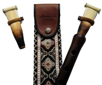 Armenian Duduk, 2 Professional Reeds, Apricot Wooden Duduk, National Taraz Case, Playing Instruction