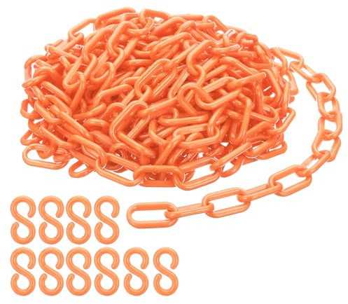 PATIKIL Enlaces de Cadena de Plástico Cadenas de Seguridad Naranjas