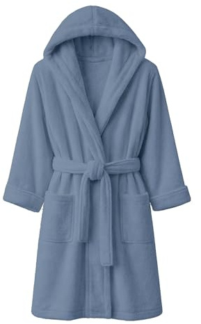 Dorian Home - Accappatoio Uomo e Donna in Spugna con Cappuccio, Tasche, Cintura a Passanti e Gancio in Cotone 100% di Alta Qualità, Durevole e Resistente, Morbido, Assorbente e Lavabile in Lavatrice