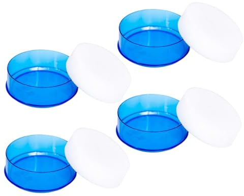 Cabilock 4pcs Finger Moistener Wet Sponge Cup for Money Handling Cash Counting Sturdy Plastic Sponge Pad for Financial Use Banks Stores Easy Water Absorption