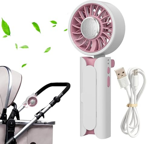 Genérico Ventilador de Mano,Clip USB Recargable con Modo Ventilación | Ventilador Personal de Bolsillo para Verano | Para Interior Exterior Senderismo Camping Playa Correr Casa Gimnasio Oficina