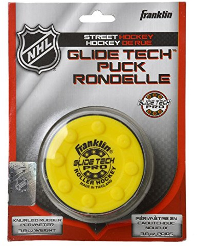 Franklin Electronics NHL Glide Tech Pro Street Hockey Puck, Todo el año, Color Amarillo, tamaño Medium