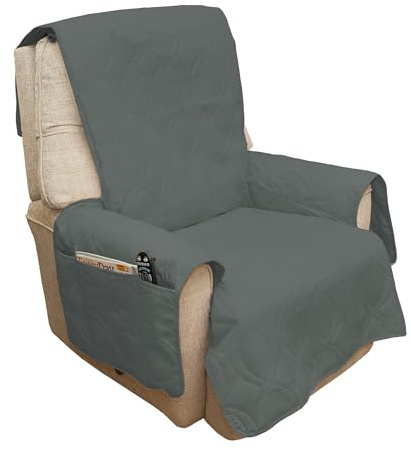 Furniture Cover- 100% Waterproof Protector Cover for Chair with Non-Slip Straps, Stain Resistant Material for Dogs, Pets, Kids by PETMAKER- Gray