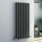 Warmehaus 1200 x 545 mm Grey Anthracite Vertical Designer Radiator Double Round Tube - Modern Central Heating