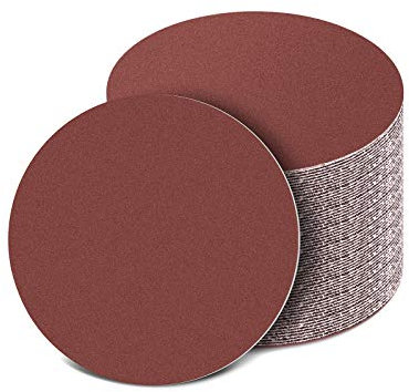 150mm Sanding Discs 60/100/150/320/600 Grit, 6 Inch Sandpaper Hook and Loop Disc Sanding Pads for Random Orbital Sander(50pcs)