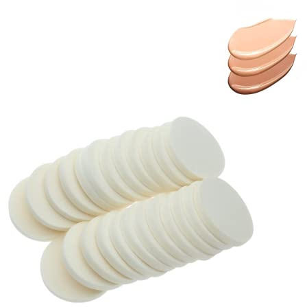 RUITASA 25Pcs Makeup Sponge Cosmetic Puff Use for Dry and Wet Cosmetics Blush Applicators Round Sponges Foundation