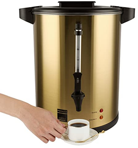 Perossia Commercial Coffee Urn, 100-Cup 16L Double Wall Stainless Steel Large Percolate Coffee Maker Electric Hot Water Urn Dispenser for Parties Office Catering Events