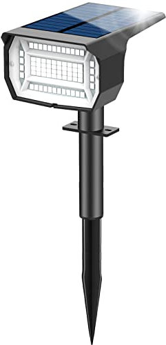 LOTMOS Faretti Solari da Esterno, 72 LED Lampade da Giardino 3 Modalità IP67 Impermeabile Luce per Cortile, Patio, Vialetto, Alberi