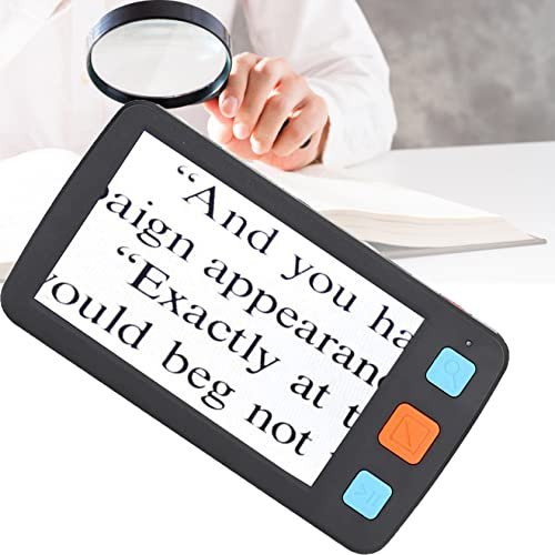 Ausilio per la Visione Elettronica da 5,0 Pollici, ausilio visivo HD Lente d'Ingrandimento Digitale Aiuto per la Lettura Elettronica con Impugnatura Pieghevole, Zoom 4X-32X, Supporto Uscita Audio e