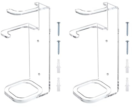 PATIKIL Light Saber Stand Wall Mount 2 Pack Acrylic Light Sword Display Holder Baseball Bat Rack with Screws, Transparent